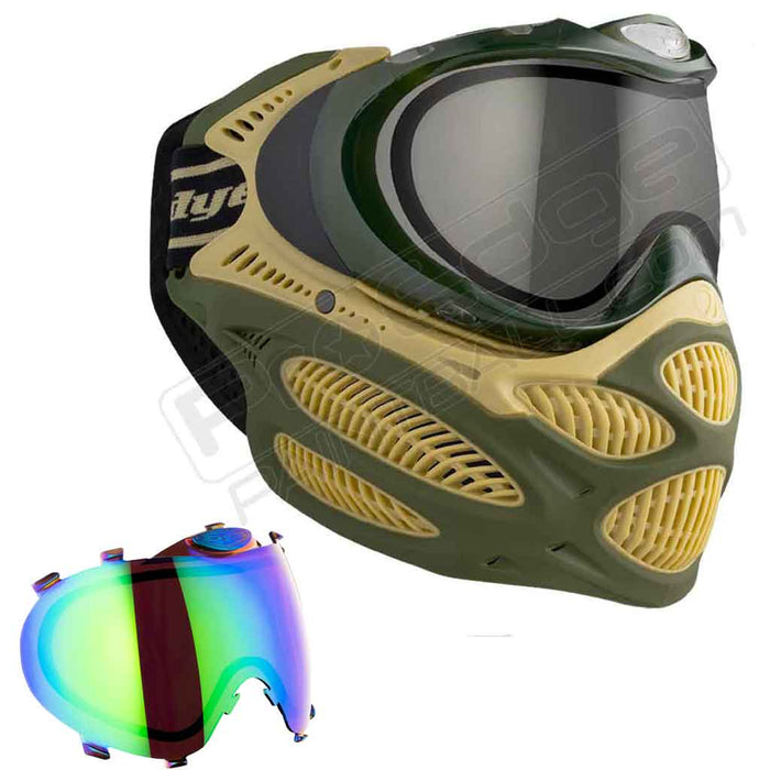 Dye i3 Pro Paintball Mask - Tac Olive - Choose Lens Color