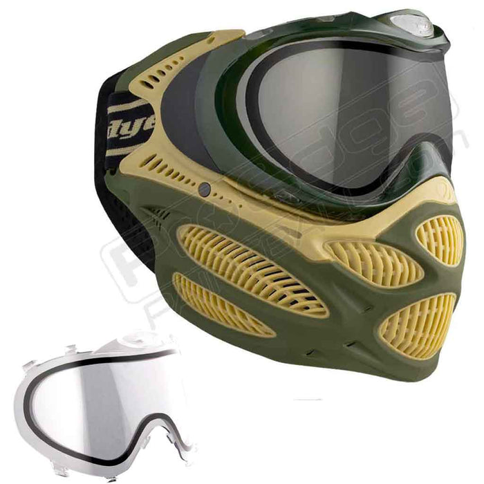 Dye i3 Pro Paintball Mask - Tac Olive - Choose Lens Color