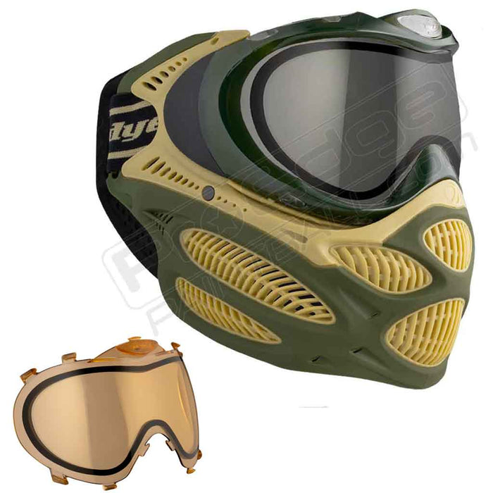 Dye i3 Pro Paintball Mask - Tac Olive - Choose Lens Color
