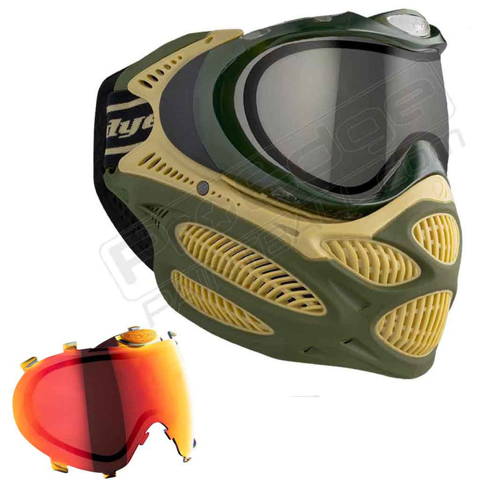 Dye i3 Pro Paintball Mask - Tac Olive - Choose Lens Color