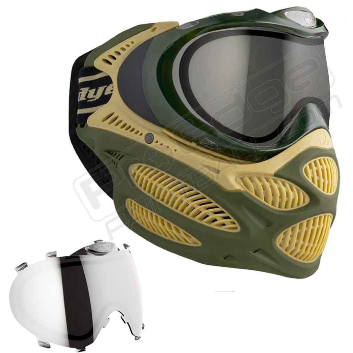 Dye i3 Pro Paintball Mask - Tac Olive - Choose Lens Color