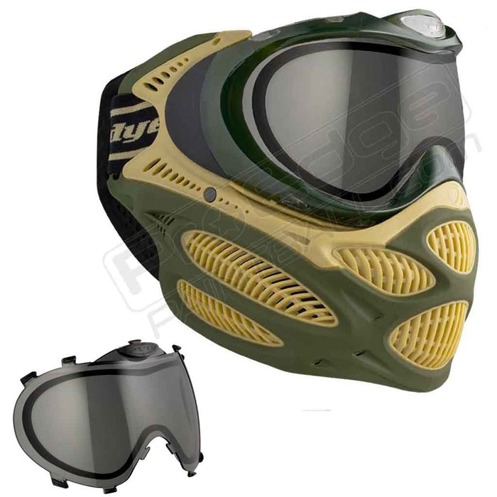 Dye i3 Pro Paintball Mask - Tac Olive - Choose Lens Color