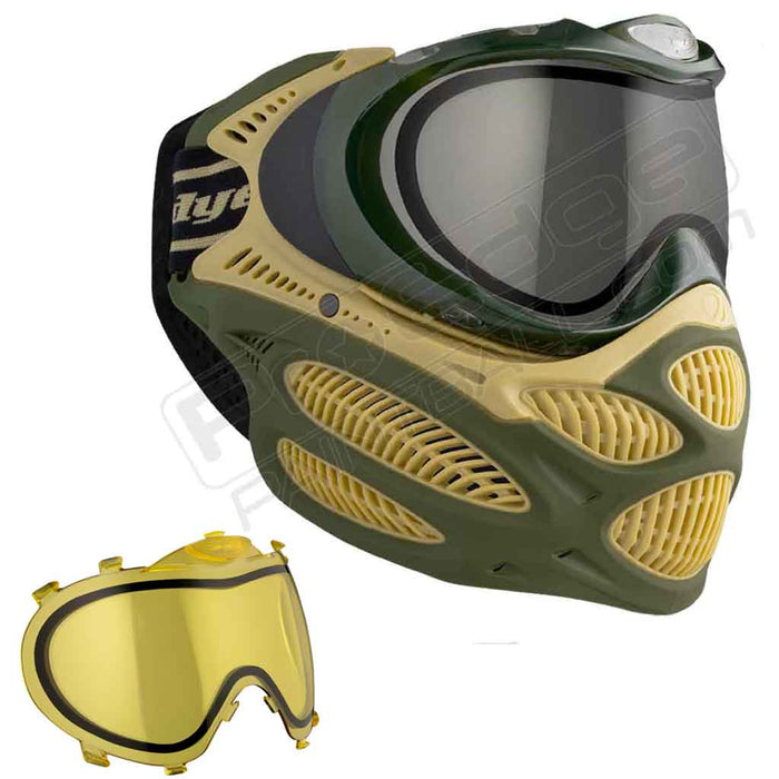 Dye i3 Pro Paintball Mask - Tac Olive - Choose Lens Color