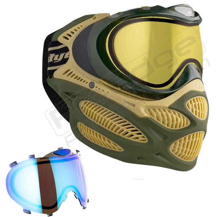 Dye i3 Pro Paintball Mask - Tac Olive - Choose Lens Color