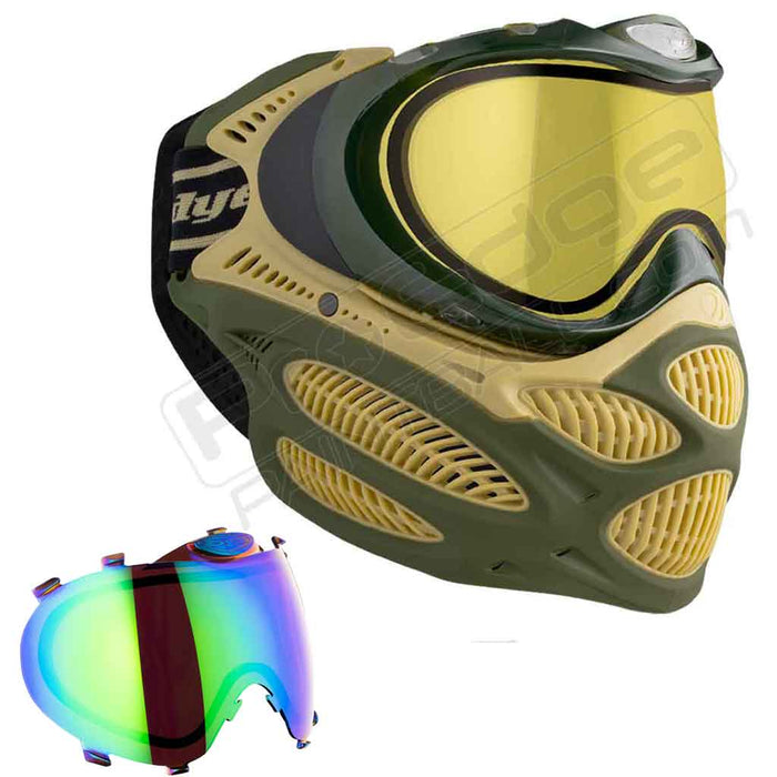 Dye i3 Pro Paintball Mask - Tac Olive - Choose Lens Color