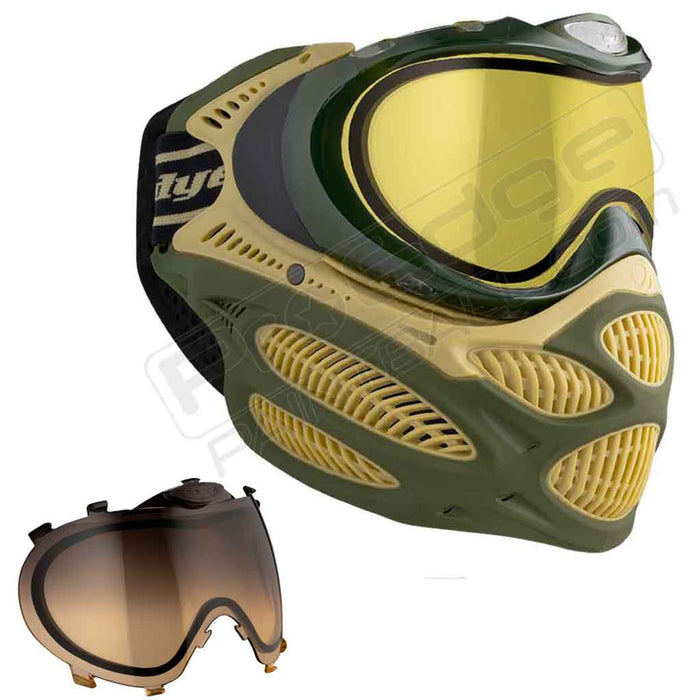Dye i3 Pro Paintball Mask - Tac Olive - Choose Lens Color