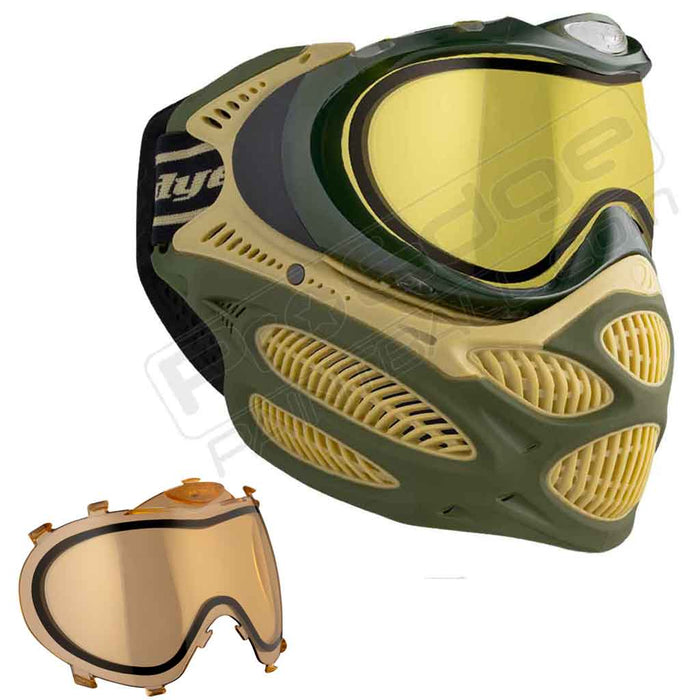 Dye i3 Pro Paintball Mask - Tac Olive - Choose Lens Color