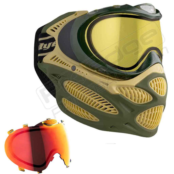 Dye i3 Pro Paintball Mask - Tac Olive - Choose Lens Color