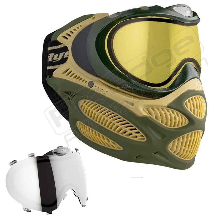 Dye i3 Pro Paintball Mask - Tac Olive - Choose Lens Color
