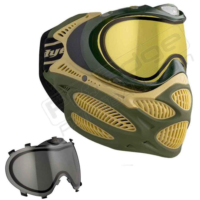 Dye i3 Pro Paintball Mask - Tac Olive - Choose Lens Color