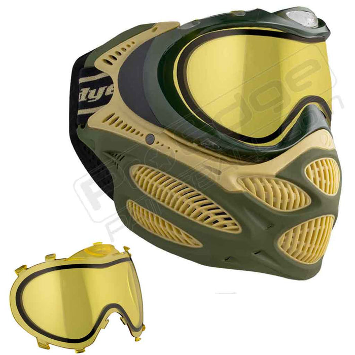 Dye i3 Pro Paintball Mask - Tac Olive - Choose Lens Color