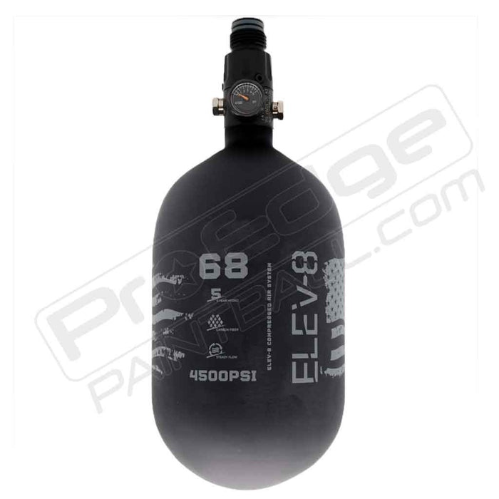 ELEV-8 Products Carbon Fiber Air Tank - Choose Regulator - 68 4500 - Black/Grey