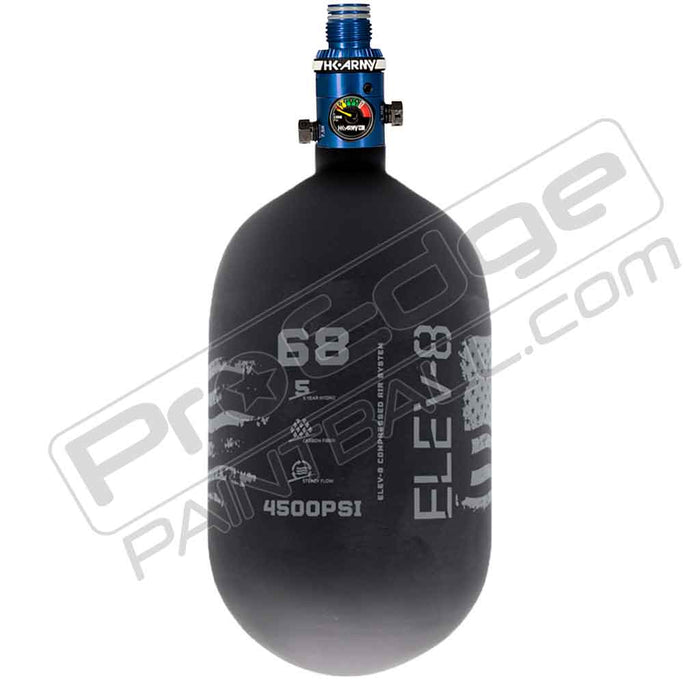 ELEV-8 Products Carbon Fiber Air Tank - Choose Regulator - 68 4500 - Black/Grey