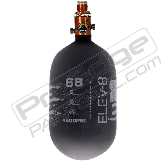ELEV-8 Products Carbon Fiber Air Tank - Choose Regulator - 68 4500 - Black/Grey