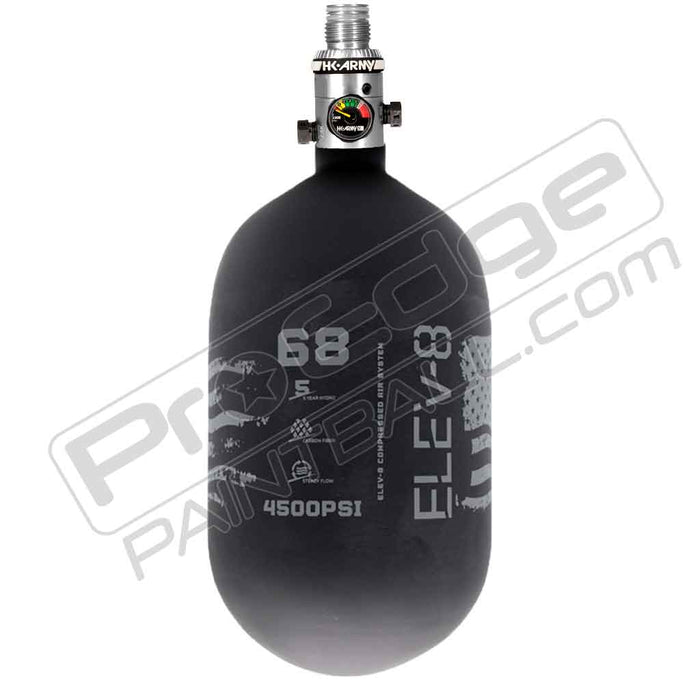 ELEV-8 Products Carbon Fiber Air Tank - Choose Regulator - 68 4500 - Black/Grey
