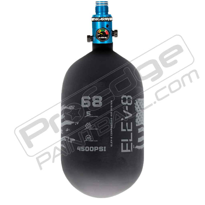 ELEV-8 Products Carbon Fiber Air Tank - Choose Regulator - 68 4500 - Black/Grey