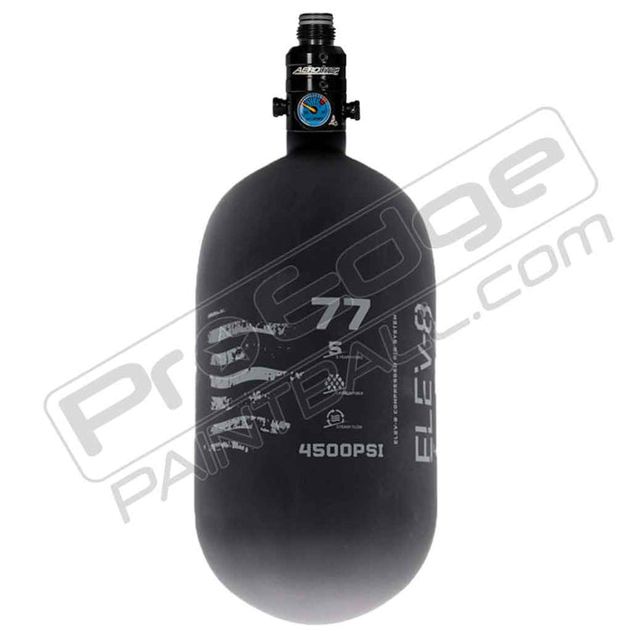 ELEV-8 Products Carbon Fiber Air Tank - Choose Regulator - 77 4500 - Black/Grey