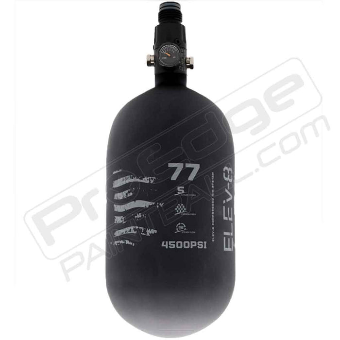 ELEV-8 Products Carbon Fiber Air Tank - Choose Regulator - 77 4500 - Black/Grey