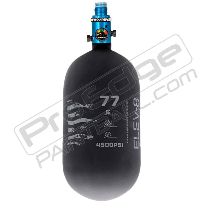 ELEV-8 Products Carbon Fiber Air Tank - Choose Regulator - 77 4500 - Black/Grey