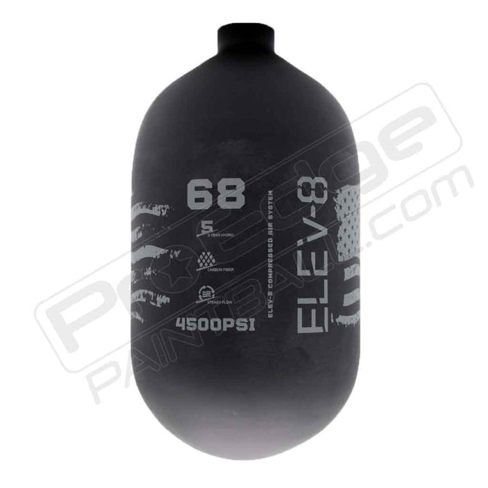 ELEV-8 Products Carbon Fiber Air Tank - Choose Regulator - 68 4500 - Black/Grey