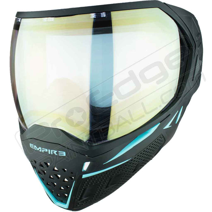 Empire EVS Paintball Mask - Black Aqua - Choose Lens Color (SKU 3752 )