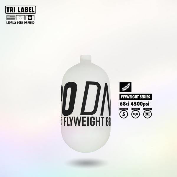 Infamous Pro DNA Flyweight Tank 68CI 4500 PSI - PRO DNA White Black - BOTTLE ONLY