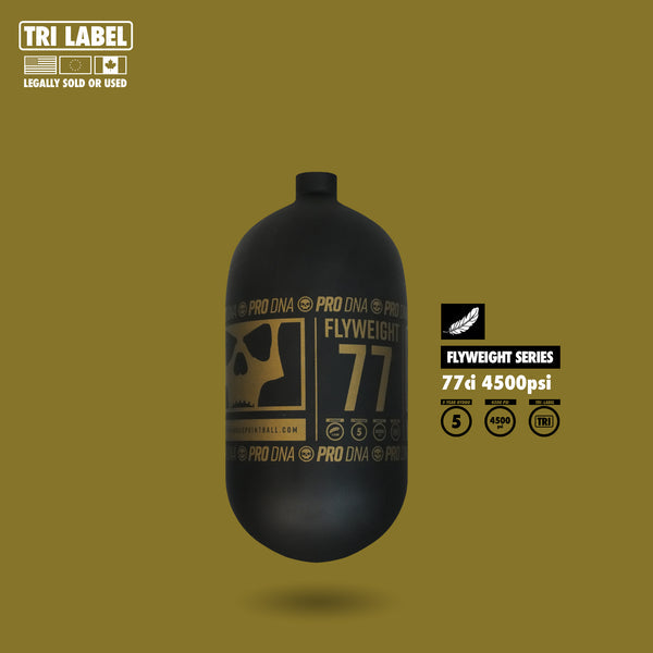 Infamous Pro DNA Flyweight Tank 77CI 4500 PSI - RC Skull Black Gold - BOTTLE ONLY