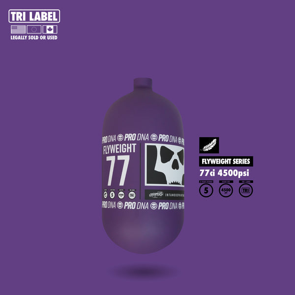 Infamous Pro DNA Flyweight Tank 77CI 4500 PSI - RC Skull Purple White - BOTTLE ONLY