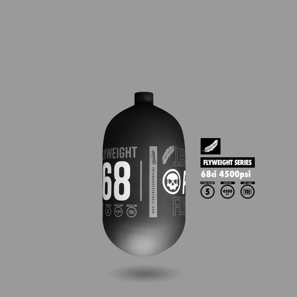 Infamous Pro DNA Flyweight Tank 68CI 4500 PSI - Matte Black Grey - BOTTLE ONLY