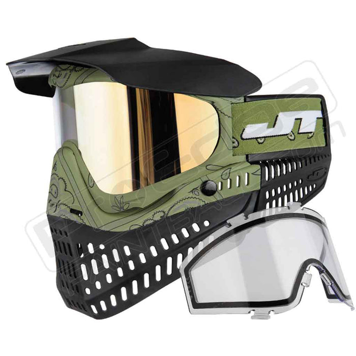 JT Prolfex Paintball Mask LE - Bandana Olive - Choose Lens Color (SKU 15819)