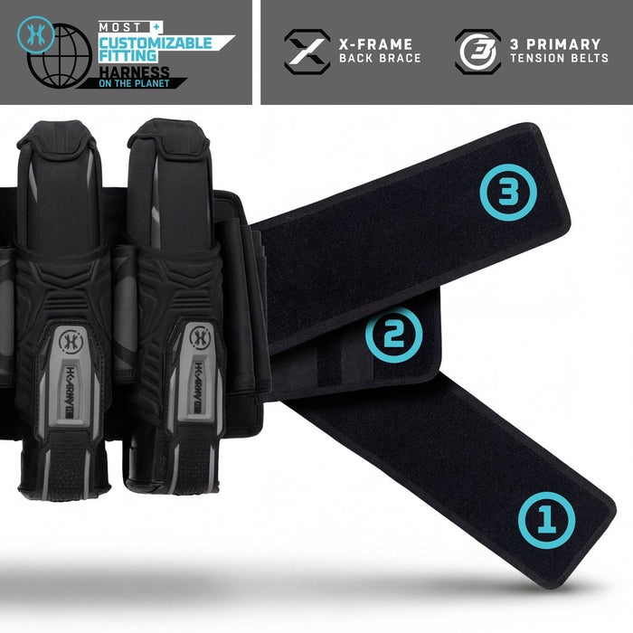 HK Army Eject-X Harness - Black 4+3+4 (SKU 26783)