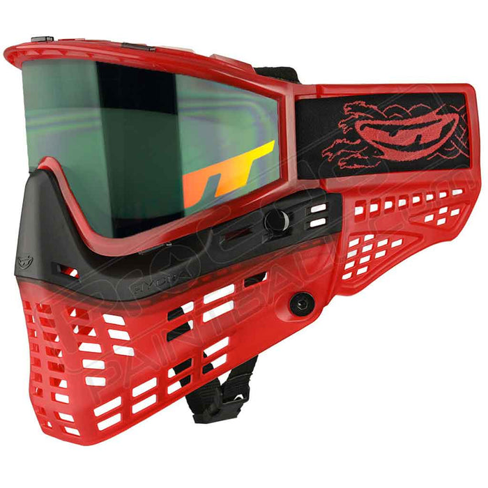 JT x Hydra ProFlex Paintball Mask - Red Ice - W/ Smoke Lens
