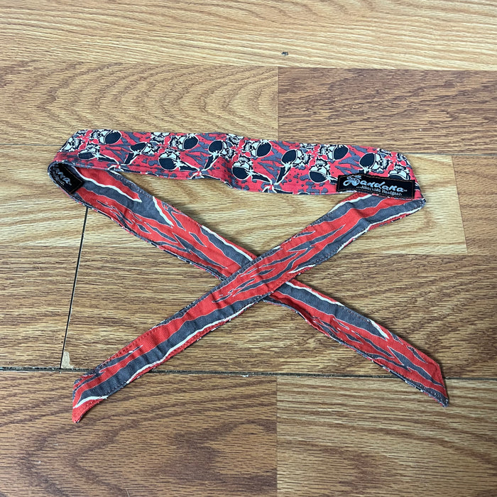 Pre Owned - Red Reversible Flying Skulls/Snake Stripe Headband