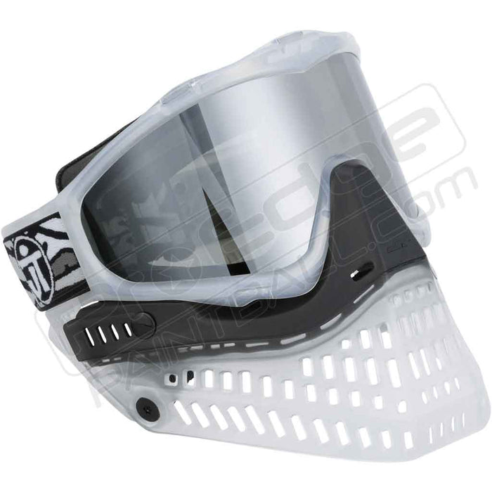 STORE DEMO - JT Proflex Paintball Mask SE - Ice Series Clear White - W/ Chrome Mirror Lens