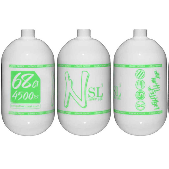 Ninja SL3 Carbon Fiber Tank 68 4500 - Gloss White Green - Choose Regulator