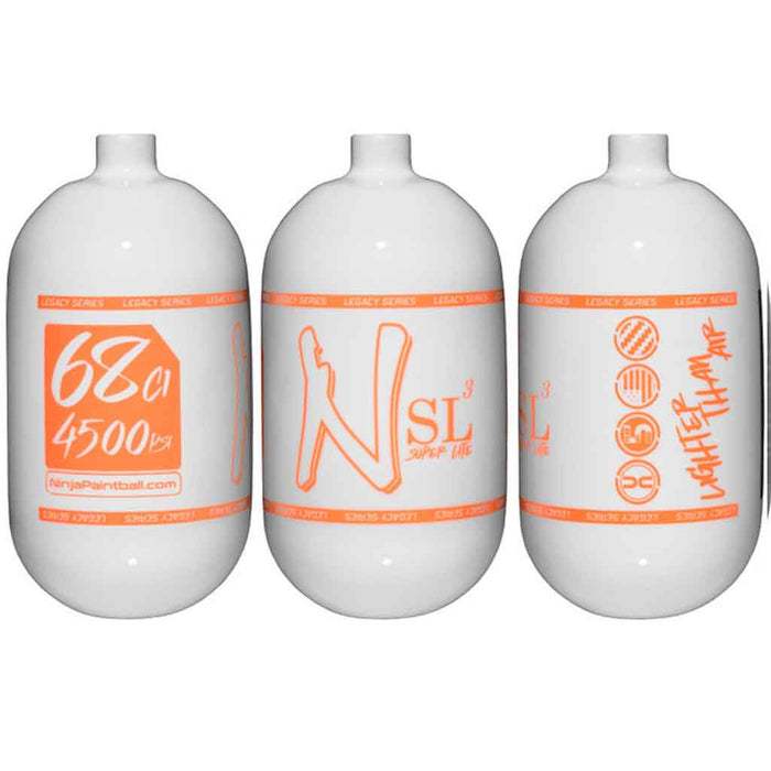 Ninja SL3 Carbon Fiber Tank 68 4500 - Gloss White Orange - Choose Regulator