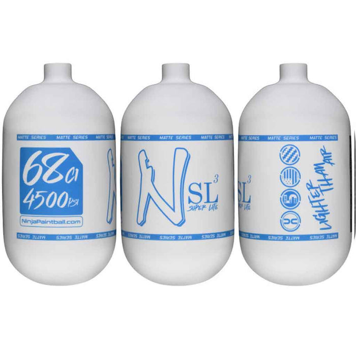 Ninja SL3 Carbon Fiber Tank 68 4500 - Matte White Blue - Choose Regulator
