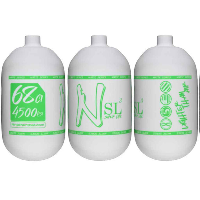 Ninja SL3 Carbon Fiber Tank 68 4500 - Matte White Green - Choose Regulator