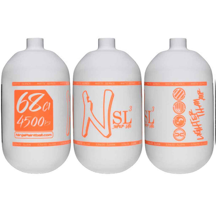 Ninja SL3 Carbon Fiber Tank 68 4500 - Matte White Orange - Choose Regulator