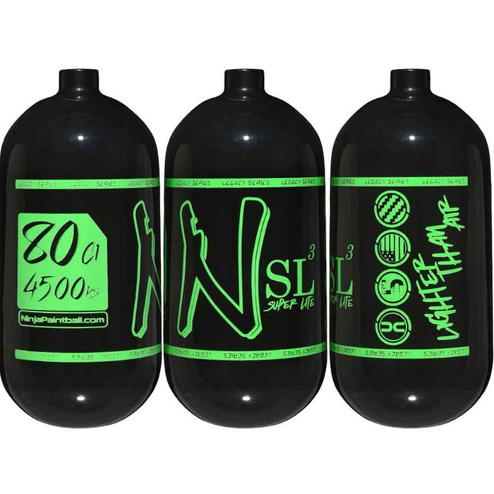 Ninja SL3 Carbon Fiber Tank 80 4500 - Gloss Black Green - Choose Regulator