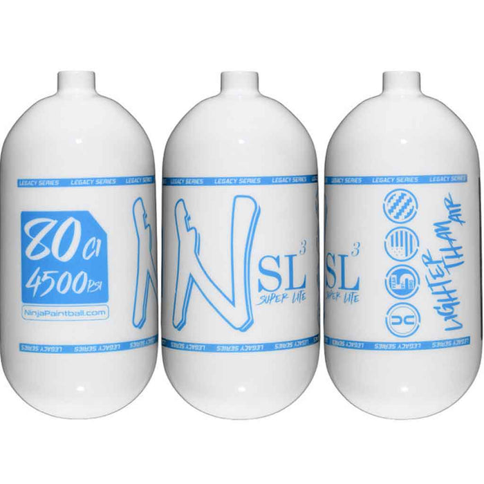 Ninja SL3 Carbon Fiber Tank 80 4500 - Gloss White Blue - Choose Regulator