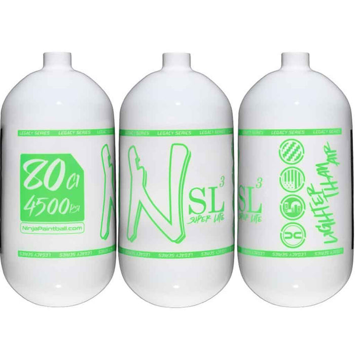 Ninja SL3 Carbon Fiber Tank 80 4500 - Gloss White Green - Choose Regulator
