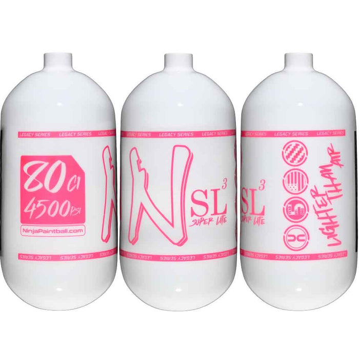 Ninja SL3 Carbon Fiber Tank 80 4500 - Gloss White Pink - Choose Regulator