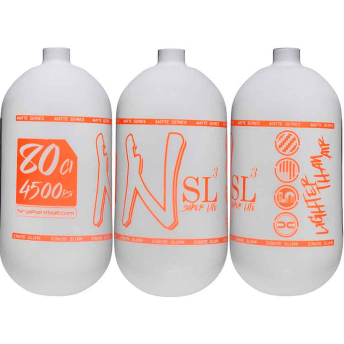 Ninja SL3 Carbon Fiber Tank 80 4500 - Matte White Orange - Choose Regulator