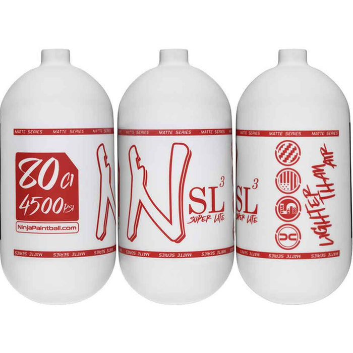 Ninja SL3 Carbon Fiber Tank 80 4500 - Matte White Red - Choose Regulator