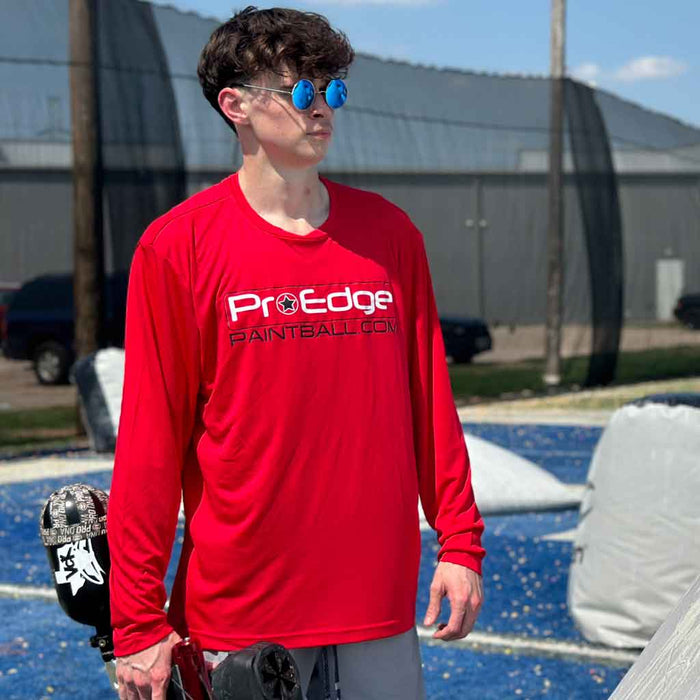 Pro Edge Logo Red // Dri-Fit Performance Long Sleeve