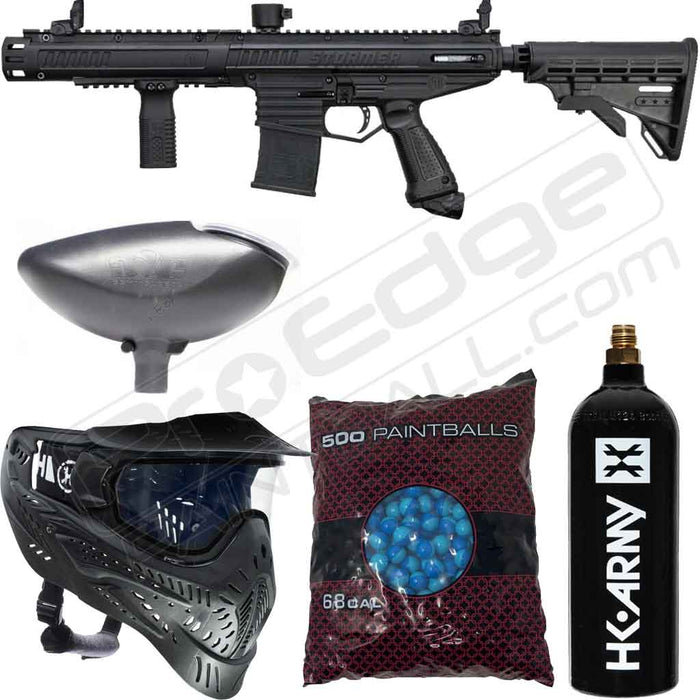 Tippmann Stormer Elite Dual Fed Paintball Gun Package - Black with CO2