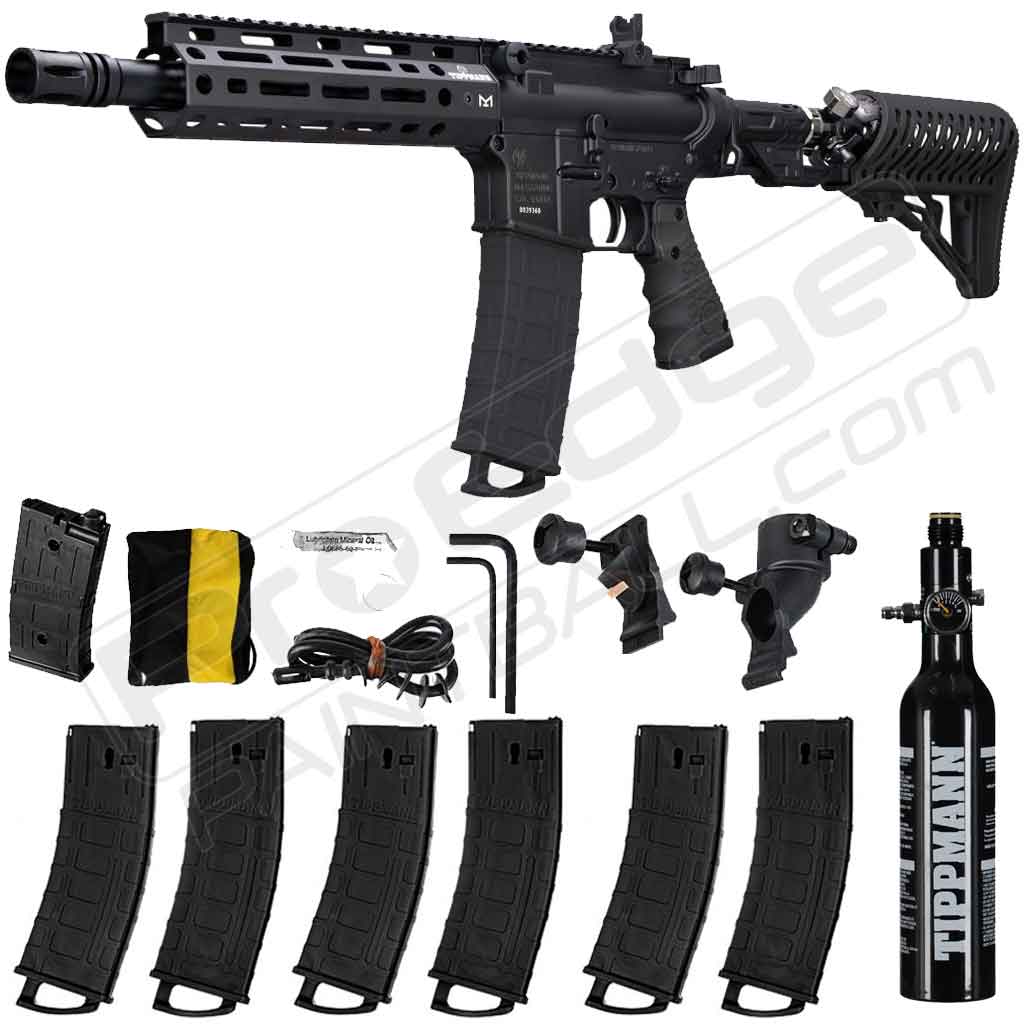 Tippmann 98 Paintball Marker Gun Power Bundle includes 20oz CO2 Tank, Mask,  Hopper and Cleaning Squeegee 