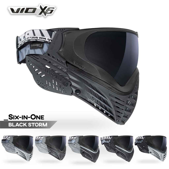 Virtue VIO X6 Thermal Paintball Mask - Black Storm - Choose Lens Color (SKU 18087)