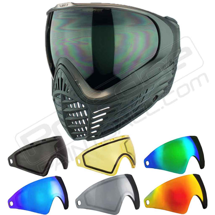 Virtue VIO X6 Thermal Paintball Mask - Black Storm - Choose Lens Color (SKU 18087)